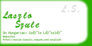 laszlo szule business card